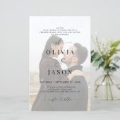 Budget Romantisch Script Zwart Wit 2 Foto Huwelijk (Staand voorkant)