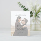 BUDGET Romantisch Script Zwart Wit 2 Fotobruiloft (Staand voorkant)
