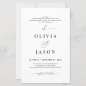 BUDGET Romantisch Script Zwart-wit bruiloft (Voorkant)