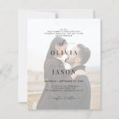 BUDGET Romantisch Script Zwart Wit Fotobruiloft (Voorkant)