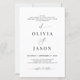 BUDGET Romantisch Script Zwart Wit Initiaal bruilo