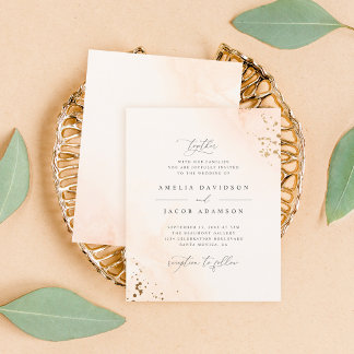 Budget Romantische Blush Roze Waterverf Bruiloft