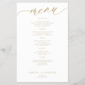 Budget romantische elegante gouden script bruiloft flyer (Voorkant)