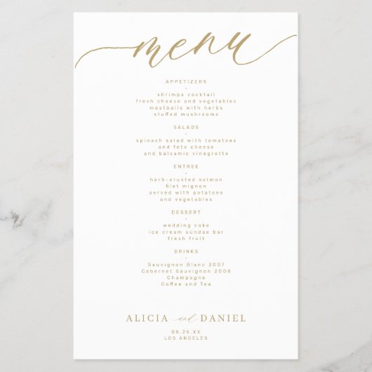 Budget romantische elegante gouden script bruiloft flyer (Voorkant)