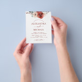 Budget Romantische Foto Burgundy Eucalyptus Bruilo Flyer (Hand)