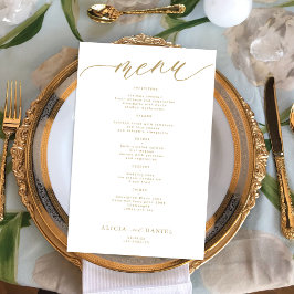 Budget romantische gouden typografie bruiloft menu