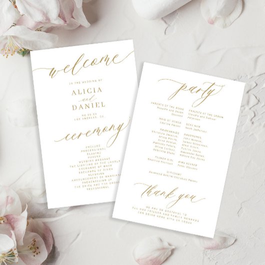 Budget romantische gouden typografie huwelijksprog