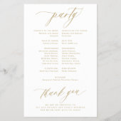 Budget romantische gouden typografie huwelijksprog flyer (Achterkant)