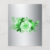 Budget Romantische Groene Rozen Huwelijksuitnodigi Flyer (Achterkant)
