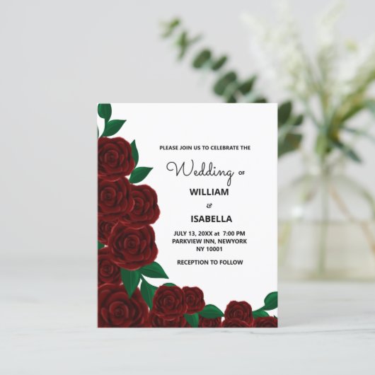 Budget Romantische Herfst buiten bruiloft Rode roz (Staand voorkant)