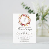 Budget Romantische Herfst Floral Huwelijksuitnodig (Staand voorkant)