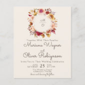 Budget Romantische Herfst Floral Ivoor Bruiloft (Voorkant)