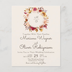 Budget Romantische Herfst Floral Ivoor Bruiloft