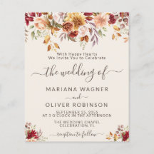 Budget Romantische Herfst Floral Ivoor Bruiloft