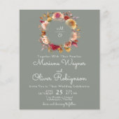 Budget Romantische Herfst Floral Sage Groene bruil (Voorkant)