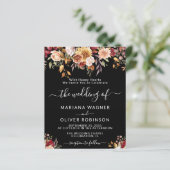 Budget Romantische Herfst Floral Zwart Bruiloft (Staand voorkant)
