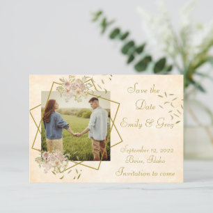 Budget romantische landelijke stijl save the date kaart