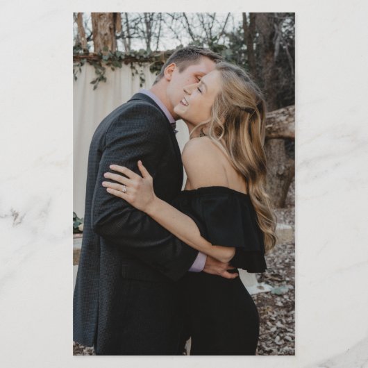 Budget romantische script foto bruiloft menu (Achterkant)