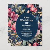 Budget Romantische Zachte Roze Bloemen Bruiloft (Voorkant / Achterkant)