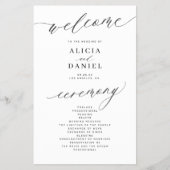 Budget romantische zwart-wit bruiloft programma flyer (Voorkant)