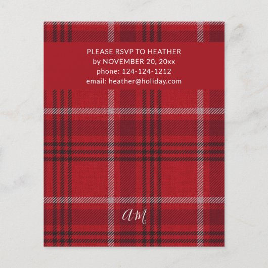 Budget Rood Geruit Flanellen Feestje Party Flyer (Achterkant)