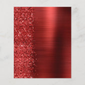 Budget Rood Glam Glitter Script Trouwmenu (Achterkant)