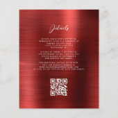 Budget Rood Glam QR Code Trouwuitnodiging (Achterkant)