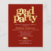 Budget Rood Goud Foto Afstudeerder Party Minimalis (Voorkant)