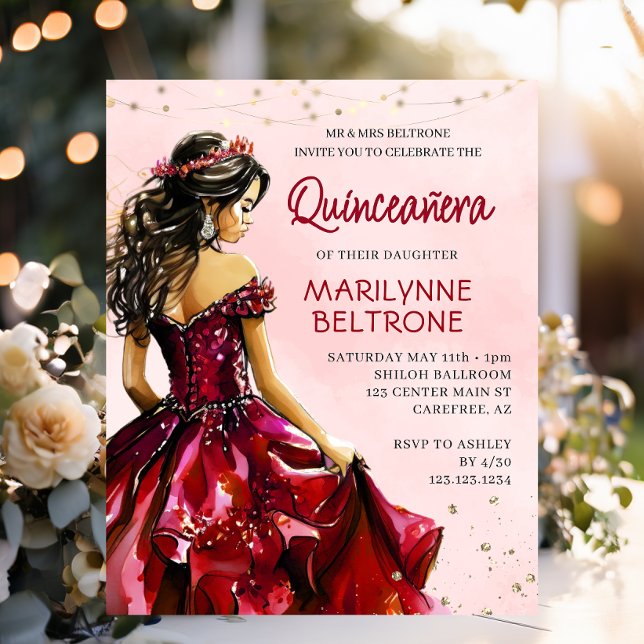 Budget Rood Gouden Prinses Quinceañera (Creator heeft geüpload)