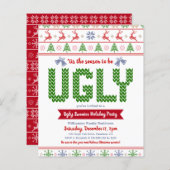 Budget Rood Groen Lelijk Sweater Vakantie Feest Ui (Voorkant / Achterkant)