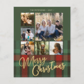 Budget rood groen plaid multiphoto Vrolijk kerstfe Flyer (Voorkant)