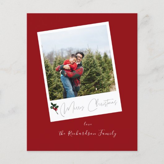 Budget Rood Instant Foto Prettig Kerstfeest Flyer (Voorkant)