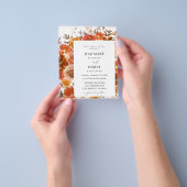Budget Rood & Oranje Herfst Bloemen Bruiloft Flyer (Hand)