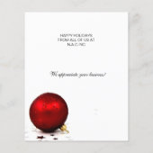 Budget Rood Ornament Zakelijke Kerstkaart (Achterkant)