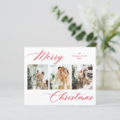 BUDGET Rood Script Vrolijk Kerstfeest Fotocollage (Staand voorkant)