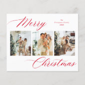 BUDGET Rood Script Vrolijk Kerstfeest Fotocollage (Voorkant)