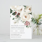 Budget Rood Wit Kerstmis Uitnodiging (Staand voorkant)