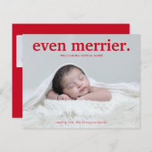 BUDGET Rood Zelfs Merrier Nieuwe Baby Fotocollage (Voorkant / Achterkant)