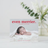 BUDGET Rood Zelfs Merrier Nieuwe Baby Fotocollage (Staand voorkant)