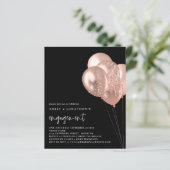 Budget Roos ballonnen QR Code Black Verloving (Staand voorkant)