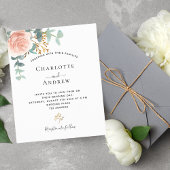 Budget roos eucalyptus blush bruiloft uitnodiging