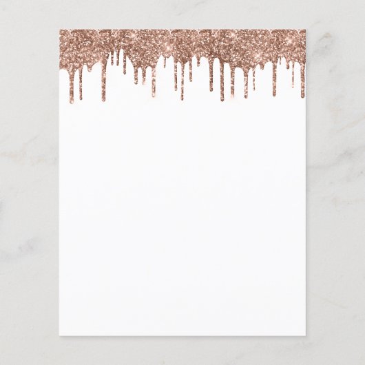 Budget Roos Glitter Drips Sweet 16 Uitnodiging (Achterkant)