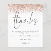 Budget Roos Glitter Foto Vrijgezellenfeest Bedankt (Voorkant)