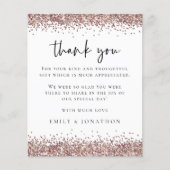 Budget Roos Glitter Foto Weddenschap Witte Bedankt (Voorkant)