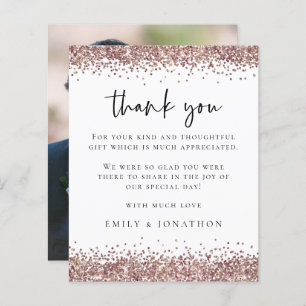 Budget Roos Glitter Foto Weddenschap Witte Bedankt