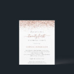 Budget Roos Glitter Glam 21st Party Uitnodiging<br><div class="desc">Een alternatief voor een budget van 4, 5 x 5, 6-inch halfglanzend gewicht van 110 lbs, dat even dik is als een briefkaart (maar niet geschikt om als briefkaart te worden gebruikt). GEEF NOTA ER ÉÉN UITnodiging per blad is. Budget Roos Glitter Glam Girly 21st Birthday Party. Een grens van...</div>