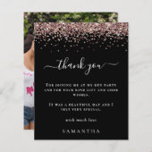 Budget Roos Glitter Photo Hen Party Black Bedankt (Voorkant / Achterkant)