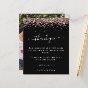 Budget Roos Glitter Photo Hen Party Black Bedankt