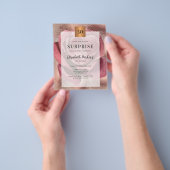 Budget roos Gold 30e verjaardagsfeestuitnodiging Flyer (Hand)