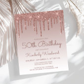 Budget Roos Gold 50th Birthday Party Invitation